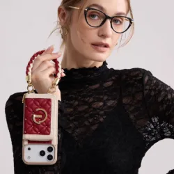 Custype รุ่น Bloom Stitching Case - เคส iPhone 17 Pro Max - สี Red