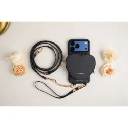 Custype รุ่น Leather Case with Heart Pouch - เคส iPhone 17 Pro Max - สี Black