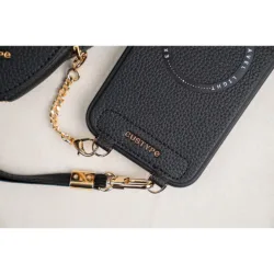 Custype รุ่น Leather Case with Heart Pouch - เคส iPhone 17 Pro Max - สี Black