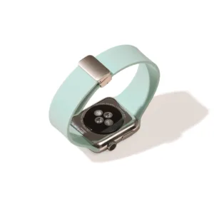 MINTAPPLE. รุ่น Perfect Fit Silicone Band - สายนาฬิกา Apple Watch 42(3)/44/45/46/49mm - สี Mist Green/Silver