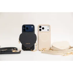 Custype รุ่น Leather Case with Heart Pouch - เคส iPhone 17 Pro Max - สี Black