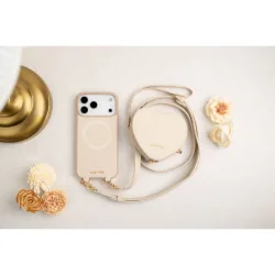 Custype รุ่น Leather Case with Heart Pouch - เคส iPhone 17 Pro Max - สี White