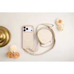 Custype รุ่น Leather Case with Heart Pouch - เคส iPhone 17 Pro Max - สี White