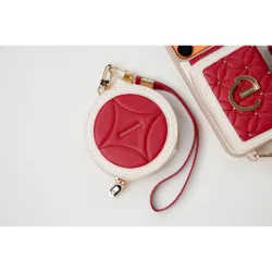 Custype รุ่น Bloom Stitching Case with Round Pouch Set - เคส iPhone 17 Pro Max - สี Red