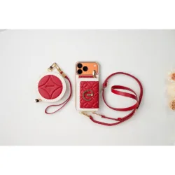 Custype รุ่น Bloom Stitching Case with Round Pouch Set - เคส iPhone 17 Pro Max - สี Red