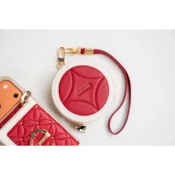 Custype รุ่น Bloom Stitching Case with Round Pouch Set - เคส iPhone 17 Pro Max - สี Red