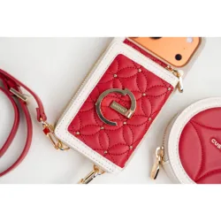 Custype รุ่น Bloom Stitching Case with Round Pouch Set - เคส iPhone 17 Pro Max - สี Red