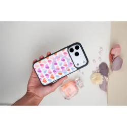 Custype รุ่น Leather Case with Printing (Magsafe) - เคส iPhone 17 Pro - ลาย Heart Purple