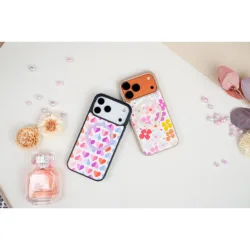 Custype รุ่น Leather Case with Printing (Magsafe) - เคส iPhone 17 Pro - ลาย Heart Purple