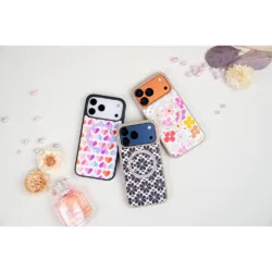 Custype รุ่น Leather Case with Printing (Magsafe) - เคส iPhone 17 Pro - ลาย Heart Purple