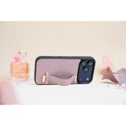 Custype รุ่น Faux Leather Case with Wrist Stand - เคส iPhone 17 Pro Max - สี Purple