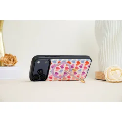 Custype รุ่น Progrip Leather Case with Printing (Magsafe) - เคส iPhone 17 Pro - ลาย Heart Purple