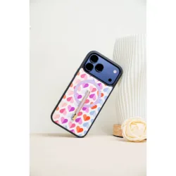 Custype รุ่น Progrip Leather Case with Printing (Magsafe) - เคส iPhone 17 Pro - ลาย Heart Purple