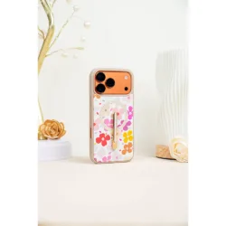 Custype รุ่น Progrip Leather Case with Printing (Magsafe) - เคส iPhone 17 Pro - ลาย Colorful Flower