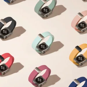 MINTAPPLE. รุ่น Perfect Fit Silicone Band - สายนาฬิกา Apple Watch 42/44/45/46/49mm - สี White/Silver