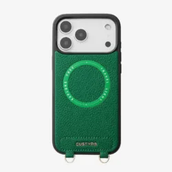 Custype รุ่น Leather Case with Stand & Round Pouch - เคส iPhone 17 Pro Max - สี Green