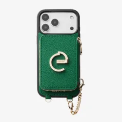 Custype รุ่น Leather Case with Stand & Round Pouch - เคส iPhone 17 Pro Max - สี Green