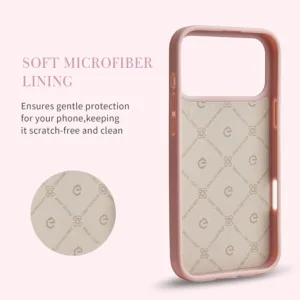 Custype รุ่น Faux Leather Case with Wrist Stand - เคส iPhone 17 Pro Max - สี Pink