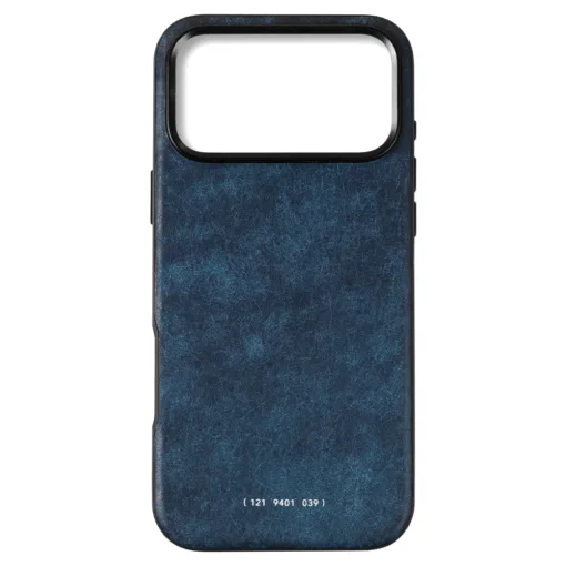 GRAMS(28) รุ่น 121 MagSafe Leather (Snowflake Leather) - เคส iPhone 17 Pro Max - สี Jeans