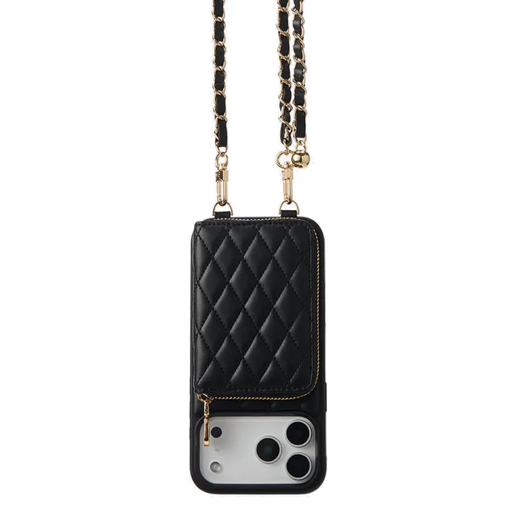 Custype รุ่น Argyle Case with Chain Strap - เคส iPhone 17 Pro - สี Black