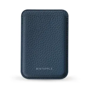 MINTAPPLE. รุ่น Top Grain Leather MagSafe Wallet - ที่เก็บบัตรติดหลังมือถือ - สี Bluette