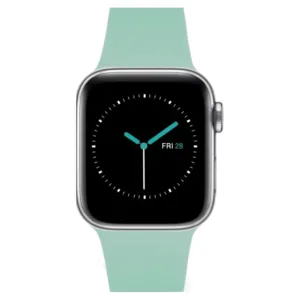 MINTAPPLE. รุ่น Perfect Fit Silicone Band - สายนาฬิกา Apple Watch 42/44/45/46/49mm  - สี Mist Green/Silver