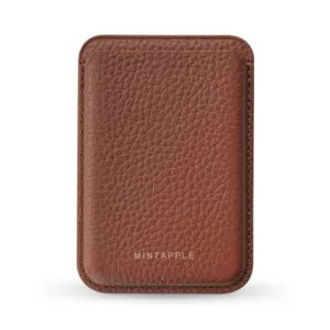 MINTAPPLE. รุ่น Top Grain Leather MagSafe Wallet - ที่เก็บบัตรติดหลังมือถือ - สี Autumn