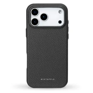 MINTAPPLE. รุ่น Top Grain Leather Case - เคส iPhone 17 Pro Max - สี Black