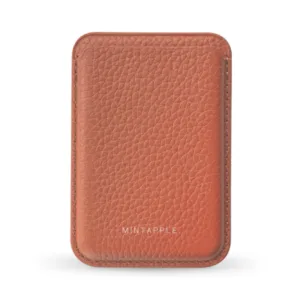 MINTAPPLE. รุ่น Top Grain Leather MagSafe Wallet - ที่เก็บบัตรติดหลังมือถือ - สี PEACHY