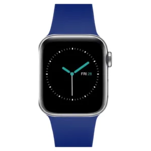 MINTAPPLE. รุ่น Perfect Fit Silicone Band - สายนาฬิกา Apple Watch 42/44/45/46/49mm  - สี Indigo Blue/Silver