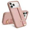 Custype รุ่น Faux Leather Case with Wrist Stand - เคส iPhone 17 Pro Max - สี Pink