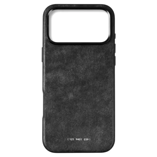 GRAMS(28) รุ่น 121 MagSafe Leather (Snowflake Leather) - เคส iPhone 17 Pro Max - สี Black
