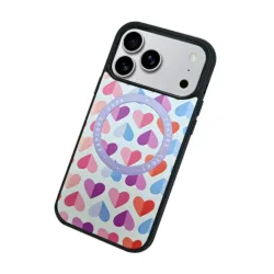 Custype รุ่น Leather Case with Printing (Magsafe) - เคส iPhone 17 Pro - ลาย Heart Purple