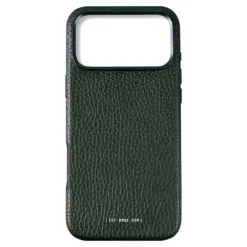 GRAMS(28) รุ่น 121 MagSafe Leather (Pebbled Leather) - เคส iPhone 17 Pro Max - สี Dark Green