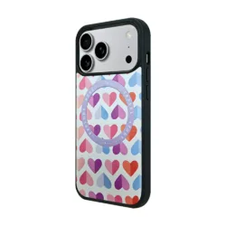 Custype รุ่น Leather Case with Printing (Magsafe) - เคส iPhone 17 Pro - ลาย Heart Purple