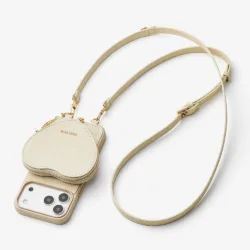 Custype รุ่น Leather Case with Heart Pouch - เคส iPhone 17 Pro Max - สี White