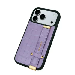 Custype รุ่น Faux Leather Case with Wrist Stand - เคส iPhone 17 Pro Max - สี Purple
