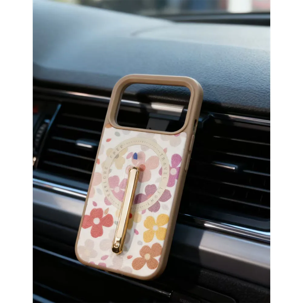 Custype รุ่น Progrip Leather Case with Printing (Magsafe) - เคส iPhone 17 Pro Max - ลาย Colorful Flower 7 Custype รุ่น Progrip Leather Case with Printing (Magsafe) - เคส iPhone 17 Pro Max - ลาย Colorful Flower - Image 7