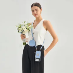 Custype รุ่น Leather Case with Stand & Round Pouch - เคส iPhone 17 Pro Max - สี Blue