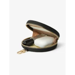 Custype รุ่น Leather Case with Stand & Round Pouch - เคส iPhone 17 Pro - สี Black