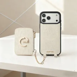 Custype รุ่น Crocodile Pattern Leather with Pouch & Silk Scarf Wrist Strap - เคส iPhone 17 Pro Max - สี Beige 13 Custype รุ่น Crocodile Pattern Leather with Pouch & Silk Scarf Wrist Strap - เคส iPhone 17 Pro Max - สี Beige