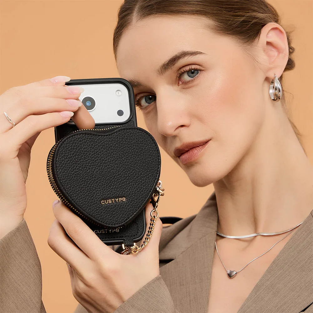 Custype รุ่น Leather Case with Heart Pouch - เคส iPhone 17 Pro Max - สี Black 12 Custype รุ่น Leather Case with Heart Pouch - เคส iPhone 17 Pro Max - สี Black - Image 12