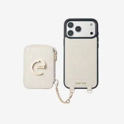 Custype รุ่น Crocodile Pattern Leather with Pouch & Silk Scarf Wrist Strap - เคส iPhone 17 Pro Max - สี Beige 9 Custype รุ่น Crocodile Pattern Leather with Pouch & Silk Scarf Wrist Strap - เคส iPhone 17 Pro Max - สี Beige