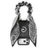Custype รุ่น Crocodile Pattern Leather with Pouch & Silk Scarf Wrist Strap - เคส iPhone 17 Pro Max - สี Black 16 Custype รุ่น Crocodile Pattern Leather with Pouch & Silk Scarf Wrist Strap - เคส iPhone 17 Pro Max - สี Black