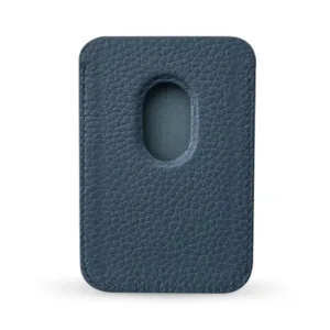 MINTAPPLE. รุ่น Top Grain Leather MagSafe Wallet - ที่เก็บบัตรติดหลังมือถือ - สี Bluette