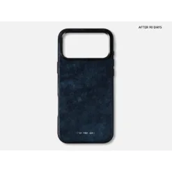 GRAMS(28) รุ่น 121 MagSafe Leather (Snowflake Leather) - เคส iPhone 17 Pro Max - สี Jeans