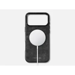 GRAMS(28) รุ่น 121 MagSafe Leather (Snowflake Leather) - เคส iPhone 17 Pro Max - สี Black