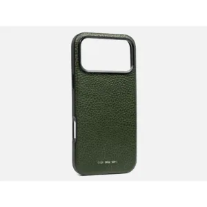 GRAMS(28) รุ่น 121 MagSafe Leather (Pebbled Leather) - เคส iPhone 17 Pro Max - สี Dark Green