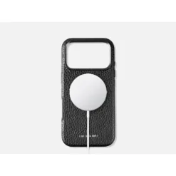 GRAMS(28) รุ่น 121 MagSafe Leather (Pebbled Leather) - เคส iPhone 17 Pro - สี Black
