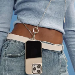 Casetify รุ่น Metal Heart Cross-body Chain - สายคล้อง - สี Glossy Silver